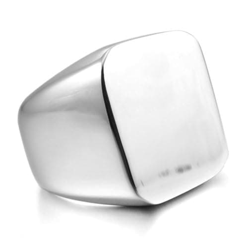 Stainless Steel Men Ring Silver Polished Size 8