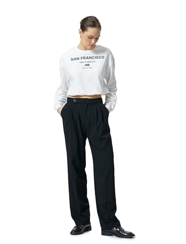KOTON womens Printed Crop Sweatshirt