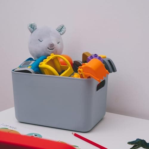 Generic Plastic Storage Bin with Handles, Blue, 31.7 x 23.7 x 20.6 cm, Multipurpose Organiser for Bathroom, Kitchen, Office .sg