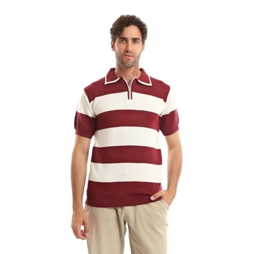 Andora Mens Short Sleeves Knitted Striped T-Shirt (pack of 1)