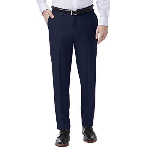 Haggar Men's Premium Comfort Stretch Slim Fit Dress Pant, Blue, 36W x 32L