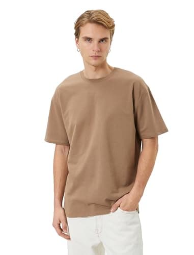 KOTON Mens Loose Fit Crew Neck Short Sleeve Basic Tshirt (pack of 1)