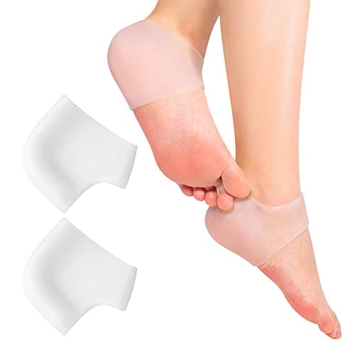 Dr.Pedi Heel Protectors 2 Pairs Silicone Gel Heel Cups for Women and Men Heel Pads Cushion Moisturizing for Blister, ed Foot