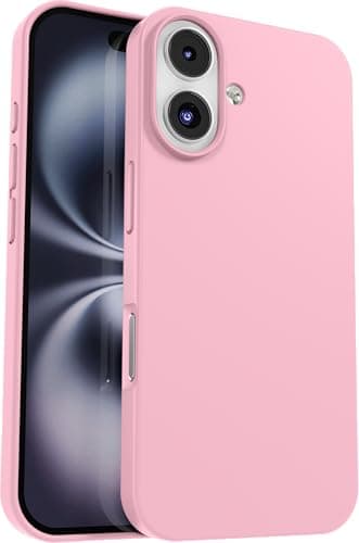 IceSword Case Compatible with iPhone 16 Lovely Hot Pink, Protective Slim Silicone Phone Case, Premium Soft Neutral Gel Anti-Scratch Pastel [Shockproof] 6.1 inch iP16 - Lovely Pink Cellular phone case