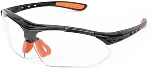 KaberTrade Motorcycle Glasses Dust Dust Protection Eyewear Eyewear for DIY and Other Crafts (Transparent Frame Black Orange Code:9265) - KaberTrade Safety glasses
