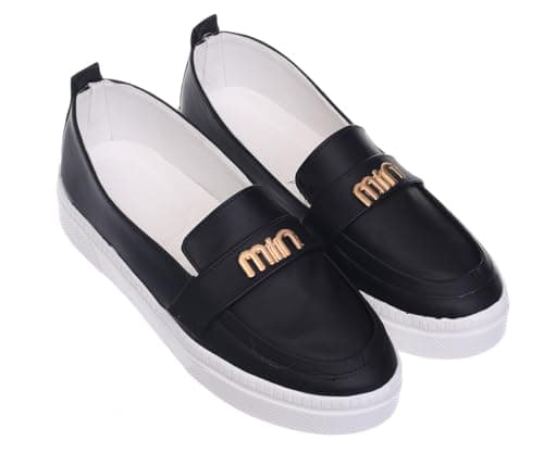 B&W womens B&W-W077-Black Sneaker Shoes