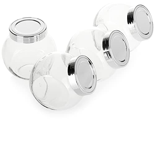 com-four 4 x storage jars with lid, storage jars for coffee, tea, cereal, pastries or other small items (4 storage jars with lid) Food storage container