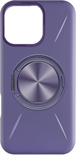 Eco Magnetic Case for iPhone 16 pro max, Slim Frosted Non Slip Case Cover with Rotation Ring Stand Soft TPU Protection Cover Support wireless charger 360 Ring Stand (Purple) Cellular phone case