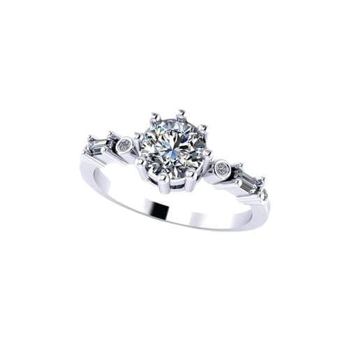 3 Diamonds 3370159540123 Platinum Plated Ring For Women With Zircon Stone - Silver