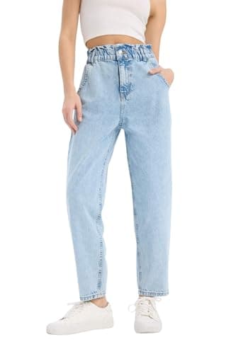 DeFacto Womens Special Collection Paperbag Denim Trousers Trousers (pack of 1)