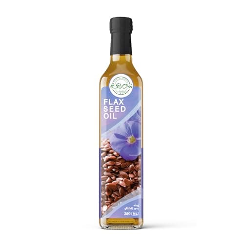 Purity- بيورتي - Flaxseed Oil Unrefined Cold Pressed, 100% Pure & Natural, Ideal for Promoting Hair Health, Skin Hydration, and Omega-3 Boost, 250 ML Edible oil vegetable
