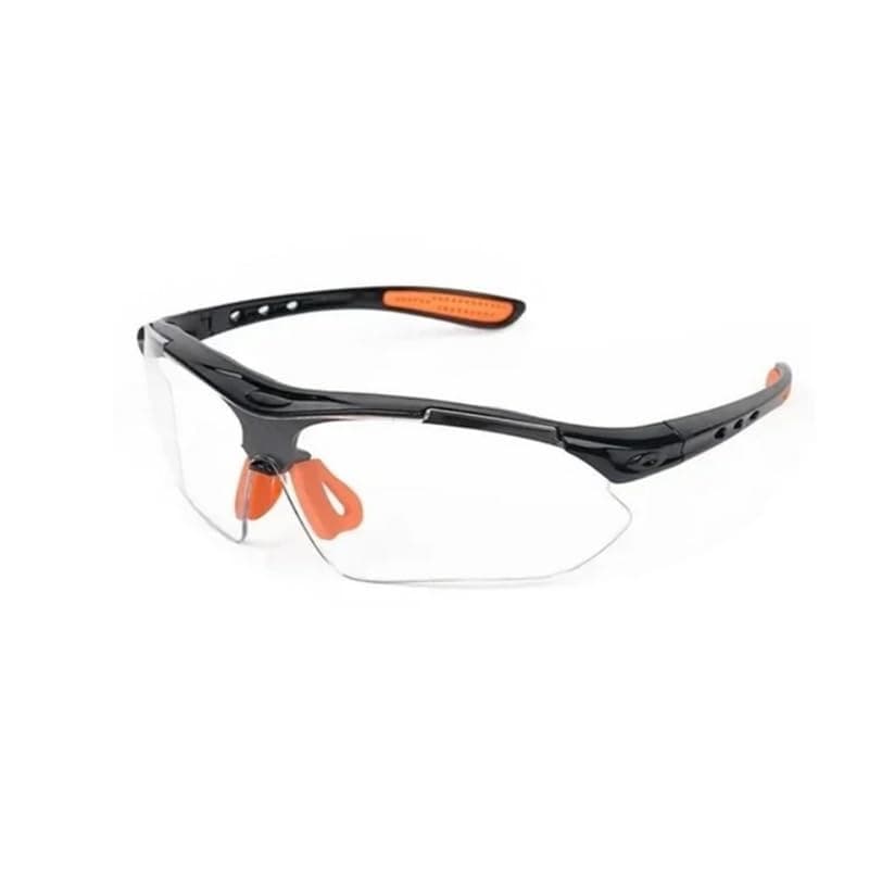 KaberTrade Motorcycle Glasses Dust Dust Protection Eyewear Eyewear for DIY and Other Crafts (Transparent Frame Black Orange Code:9265) - KaberTrade