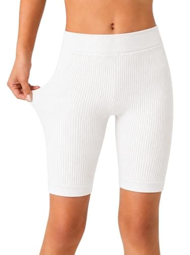 Miza Women's Ribbed High Waist Shorts Comfortable Gym Sports Daily One Size 50 to 90k