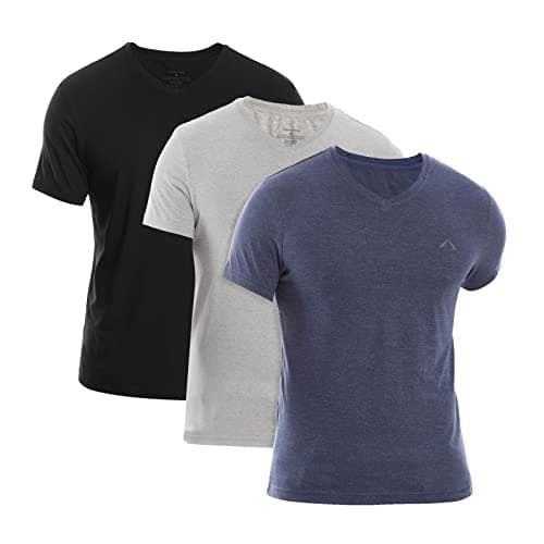 Cleocotton Mens V-Neck Logo T-Shirt (pack of 3)
