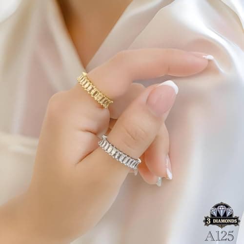 3 Diamonds 292474661779601 Gold-Plated DEBLA Ring With Full Circle Crystals For Women-Bridal BandS-1