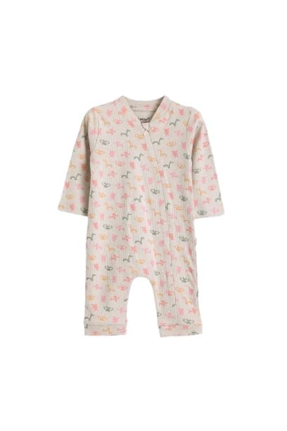Junior Baby Girls Long Sleeve Romper Jumpsuit - Soft Cotton Blend One-Piece Outfit with Snap Closure, Printed Infant Playsuit, Multicolor, 06