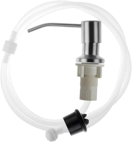 Premium 304 Stainless Steel Soap Dispenser Pump with Silicone Extension Tube for Direct Gallon Connection 360 Swivel and Check Valve for Kitchen