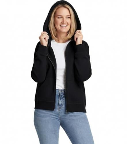 Women's Full Zip Hoodie, Black Sweatshirt
