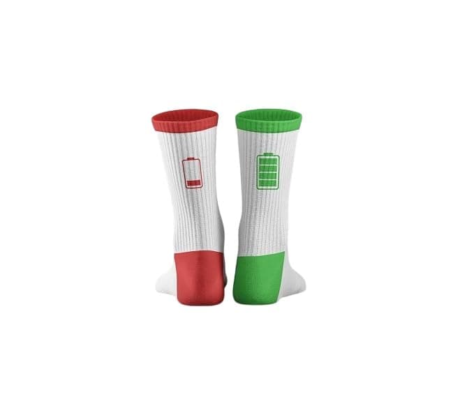 Havana Socks Battery White Mid Calf Socks H-BTW66 | Mid-Calf Length, Cotton Blend, Breathable, Comfortable