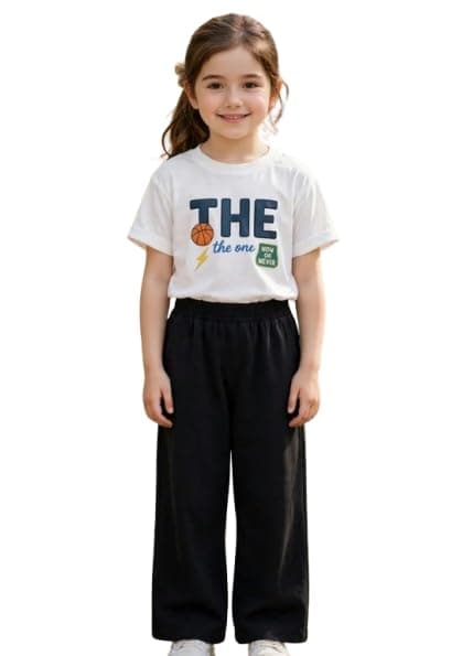 Billion Girls Graphic Short-Sleeve Top & Wide-Leg Pants Set – Summer 2-Piece Outfit SG26-603 Coordinated outfit