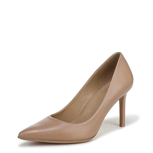 Naturalizer Women's Anna Pump, Nude Leather, 8 Wide / 38 EU Wide Shoes
