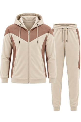 طقم رجالي قطن بغطاء رأس – جاكت وبنطلون للخروجات والارتداء اليومي AB Track suit
