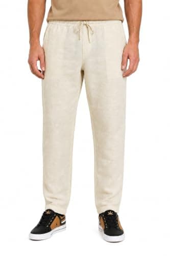 Men’s Linen Pants Designed with a relaxed fit - Off White