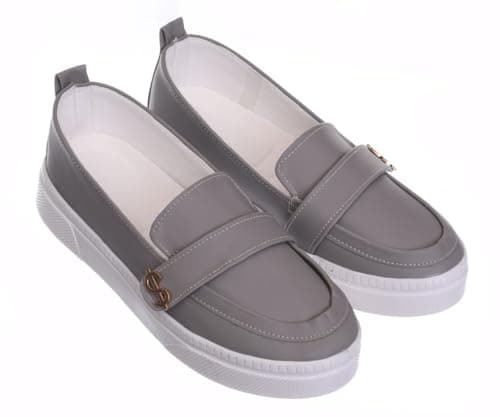 B&W womens B&W-W074-Grey Sneaker