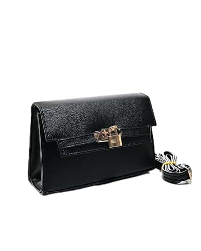 CRS020 - ELEGANT LEATHER CROSSBODY BAG WITH GOLD LOCK Handbag