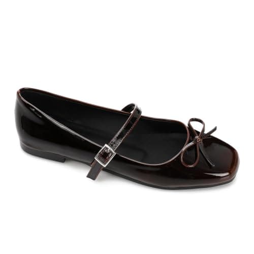 Patent Bow Mary Jane Ballet Flat | Soft Inner Cushioning, Formal & Party Wear, Metallic Finish, Timeless Classic Style, Lightweight & Durable
