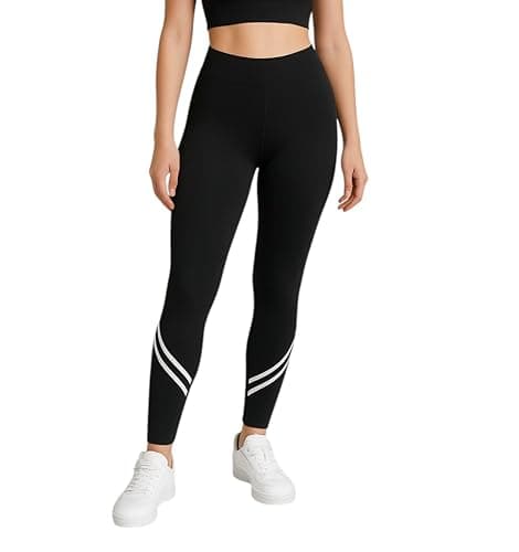 MIZAYEH Women's High Waist Leggings Fashion Line Elastic Sport Daily Wear Leggings for Girls and Women Pants