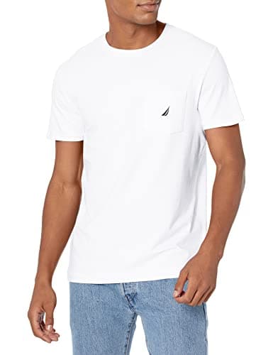 Nautica mens Solid Crew Neck Short Sleeve Pocket T-shirt T-Shirt (pack of 1)