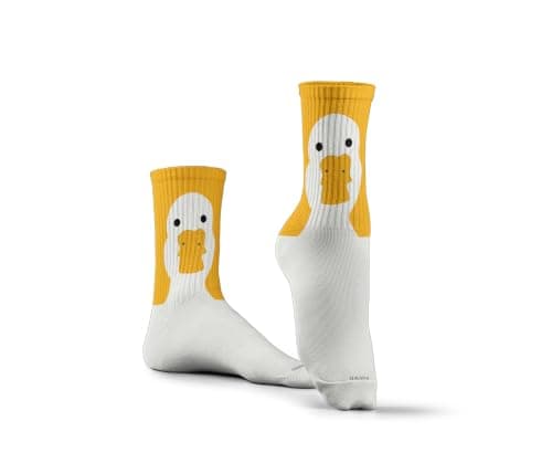 Havana Socks Big Duck White Socks H-BDWS | Mid-Calf Length, Cotton Blend, Breathable, Comfortable