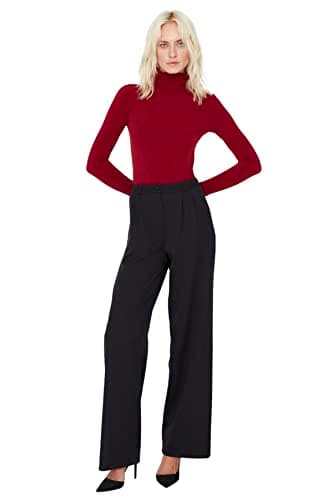 Trendyol Women Wide Leg Pleated Woven Fabric Trousers TWOAW22PL0475 Trousers (pack of 1) Pants