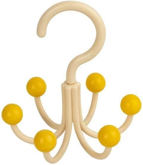 360 Degree Swivel Scarf Hanger with 6 Hooks Heavy Plastic Closet Organizer