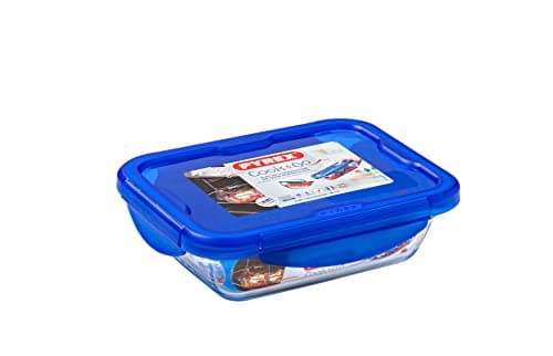 Pyrex - Rectangular Box 0.8 L - 20 cm blue lock - 050555281 Food storage container