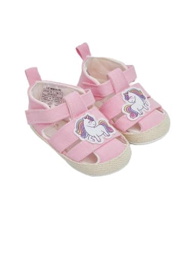 LC WAIKIKI Baby Girl Embroidered Velcro Baby Girl Pre-Walking Sandals Shoes