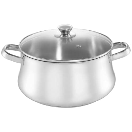 Zahran Classic 18cm Stainless Steel Pot with Lid Durable Saucepan for Everyday Cooking and Sauces Home