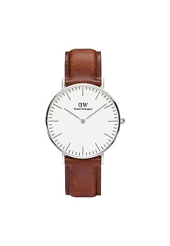 Daniel Wellington Classic Watch Unisex , Japanese Quartz Movement, Analog Display, Black Leather Strap-DW00100052