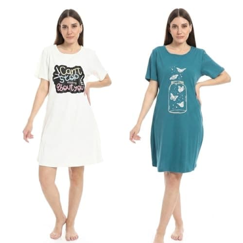 KADY Womens Bundle of 2 sleepshirt short sleeves Bundle of 2 sleepshirt short sleeves