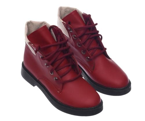 B&W womens B&W-W062-Burgundy Sneaker Boot