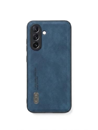 Leather Case For Luxury Faux Leather Protective Case For Stylish Compatible With (Samsung M55) Design Protection Anti Fingerprint Protection Case Made Of Classic Vintage Faux Leather (Blue) Cellular phone case