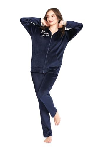 Dadosh Velvet Pajama Set, 2 Piece Sleepwear and Home Comfort - Women Velvet Pajamas - Women's Velvet Pajamas 2 Piece Winter Pajamas for Women