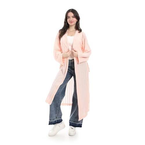 Andora Women Self Pattern With Belt Cardigan (pack of 1) Sweater