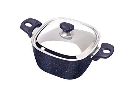 Top Chef Granite Square Cooking Pot, Size 18 - Black