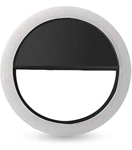 GVM Selfie LED Ring Light, Ring Light for Smartphones, 3 Levels with Adjustable Brightness for Smartphones (Black) Camera continuous light