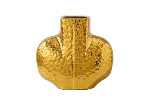 Home Care WA-1165 Gold Heart Vase Luxury Decorative Vase with Romantic Heart Shape and Rich Gold Finish
