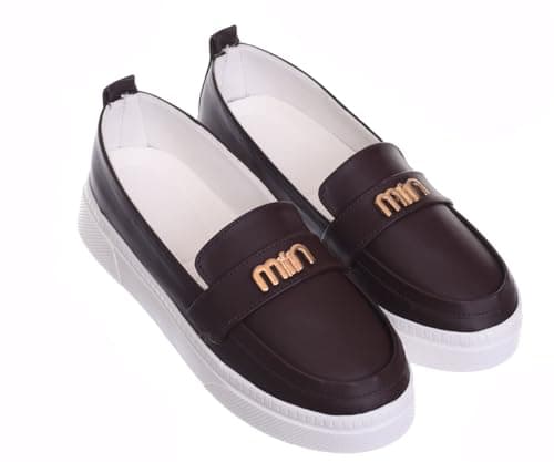B&W womens B&W-W077-Brown Sneaker