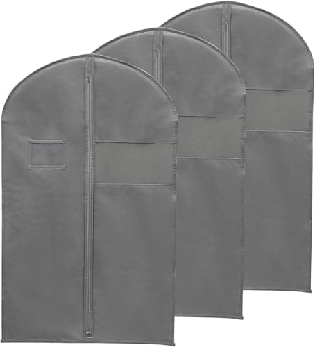 Heavy Duty Suit Cover Bag for Closet Organization and Jacket Protection Breathable Fabric Garment Bag for Formal Wear and Coats 60 x 100 cm Grey Garment protector cover