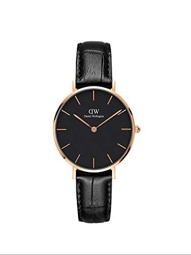 Daniel Wellington Classic Watch Unisex , Japanese Quartz Movement, Analog Display, Black Leather Strap-DW00100167
